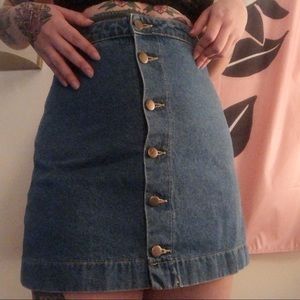 American Apparel Denim Button Up Skirt